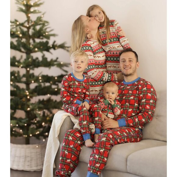 HATLEY Boys Elk Plaid Pajama Set Size 4 NWT - Picture 9 of 9